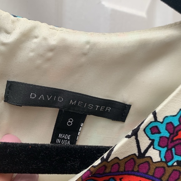 David Meister cap sleeve dress. Beautiful pattern. NWT. Lined back zip. Size 8 - Picture 3 of 7